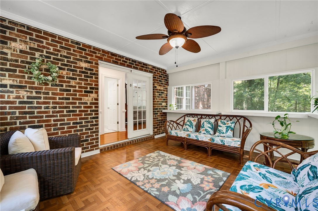 2409 Three Bridge Road Powhatan, VA 23139 - Photo 22 of 39 Brick accent wall, parquet flooring, white paneled