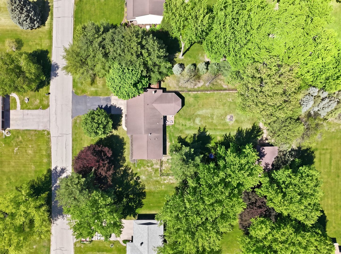 5645 Beebe Drive Rochelle, IL 61068 - Photo 39 of 43 an aerial view of a house with a yard basket ball court and outdoor seating
