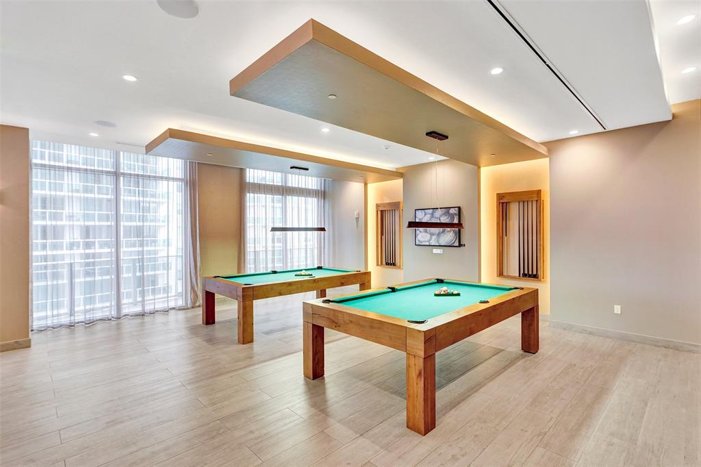 488 Northeast 18th Street, Unit 801 Miami, FL 33132 - Photo 37 of 46 a room with pool table and wooden floor