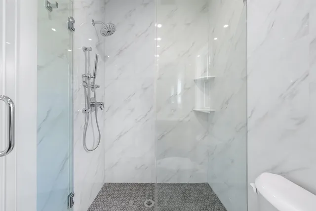a bathroom with a shower