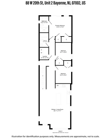 $695,000 | 88 West 20th Street, Unit 2, Bayonne, NJ 07002