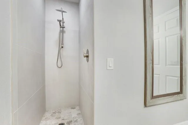a bathroom with a shower