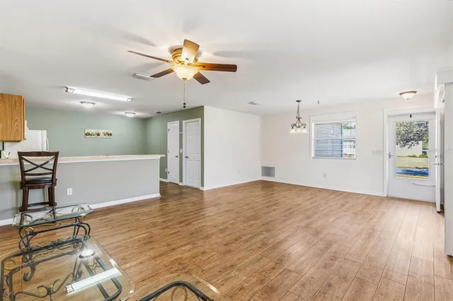 a view of livingroom and hardwood floor