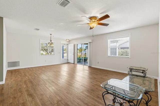 a view of livingroom and hardwood
