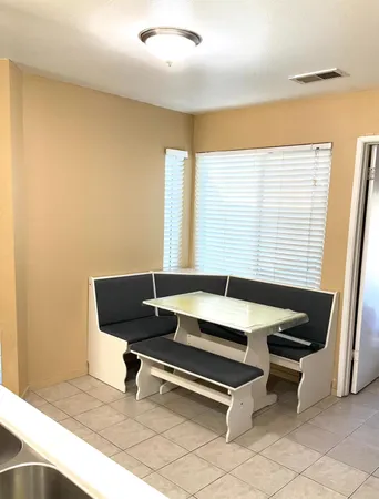 a living room with a table