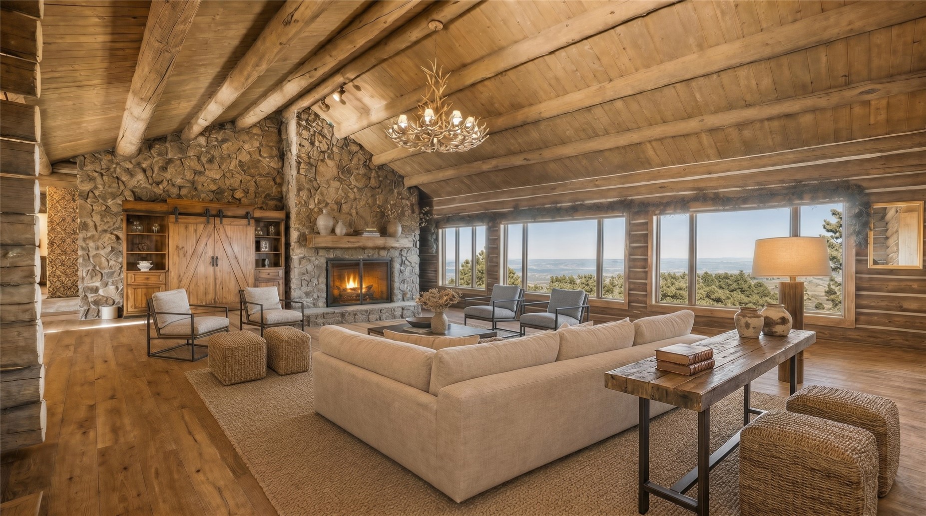 51 West Ranch Trail Morrison, CO 80465 - Photo 11 of 50 a living room with furniture and a fireplace