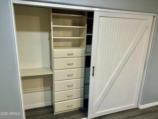 a close view of closet