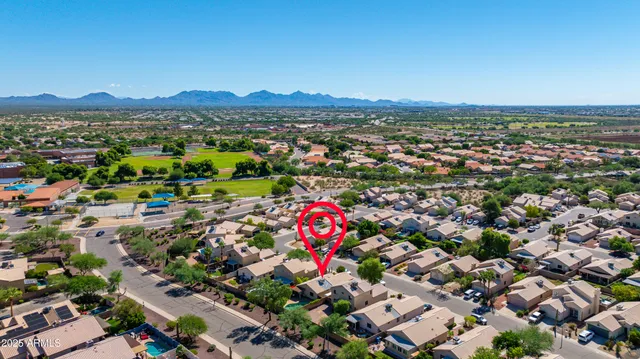 an aerial view of multiple house