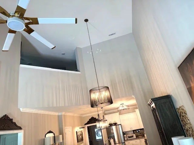 a lamp sitting on top of a table