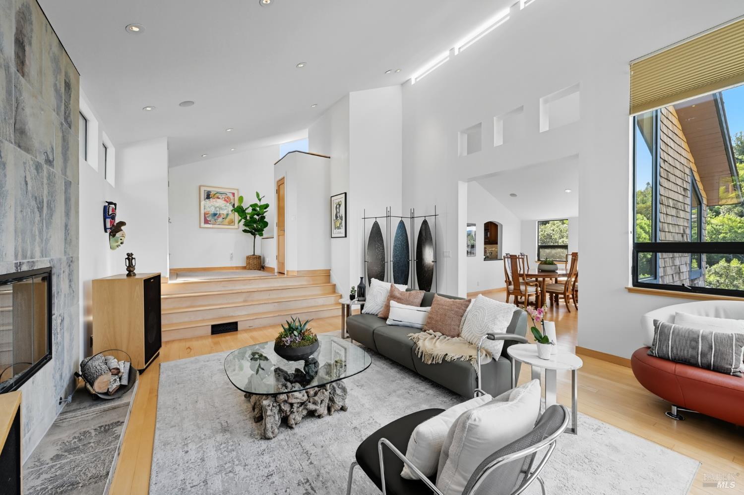 103 Holstein Road San Anselmo, CA 94960 - Photo 13 of 66 a living room with furniture and a flat screen tv
