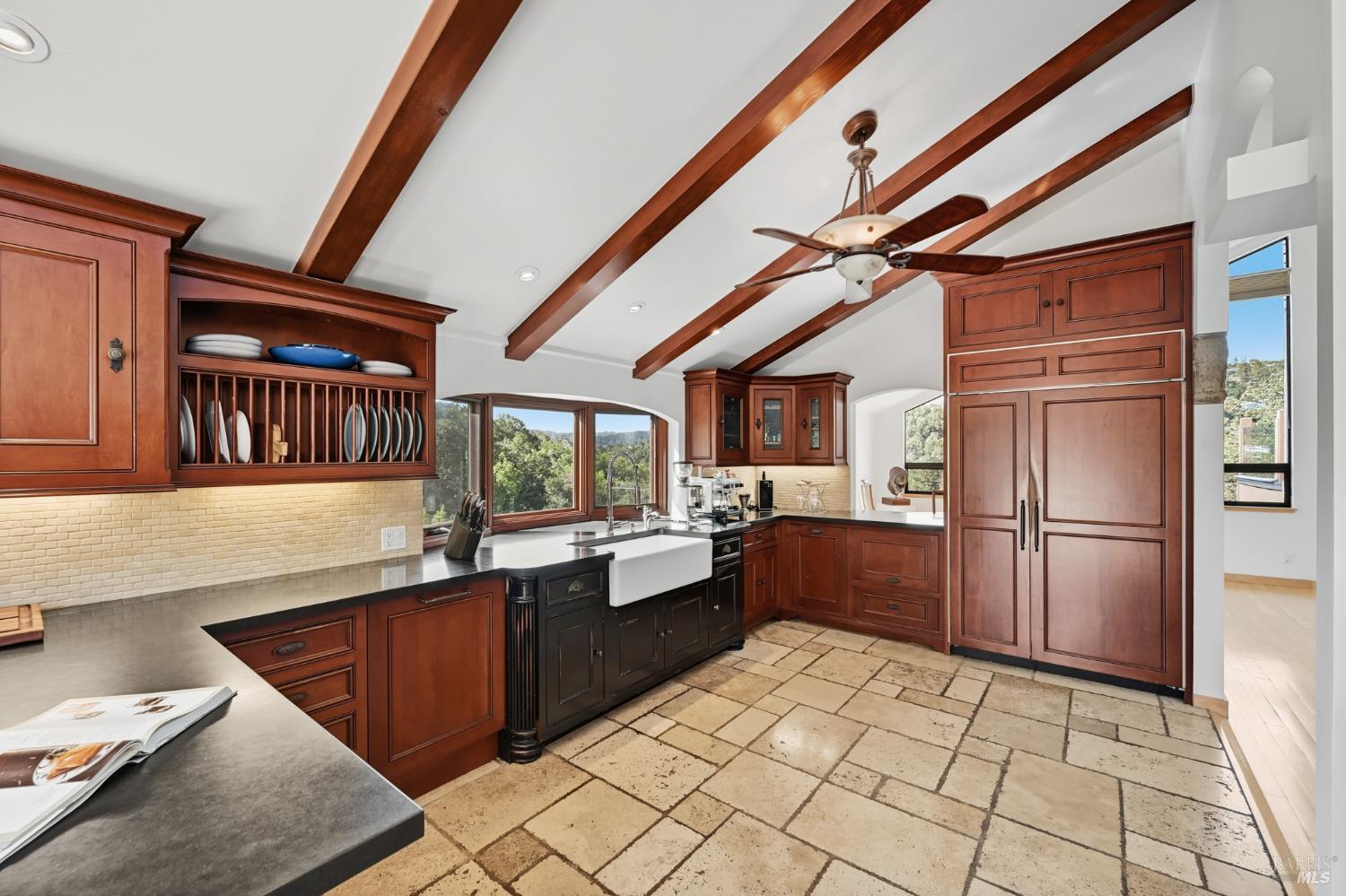 103 Holstein Road San Anselmo, CA 94960 - Photo 17 of 66 a kitchen with stainless steel appliances granite countertop a refrigerator a stove a sink and dishwasher