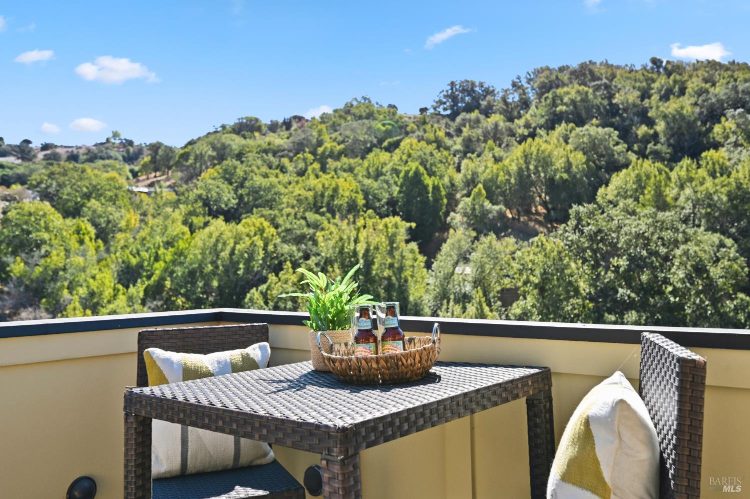 103 Holstein Road San Anselmo, CA 94960 - Photo 22 of 66 a view of a balcony with two chairs and a table