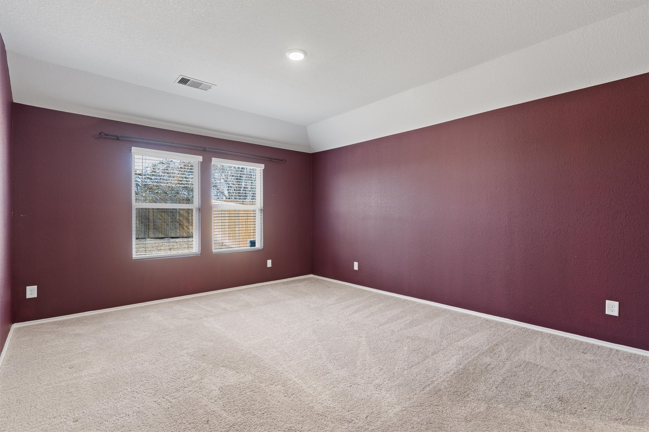 352 Sickle Loop Uhland, TX 78640 - Photo 20 of 36 Primary bedroom with vaulted ceiling and natural light.