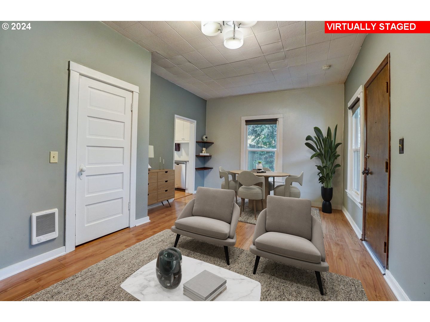 1248 North Watts Street Portland, OR 97217 - Photo 12 of 36 a living room with furniture and a wooden door