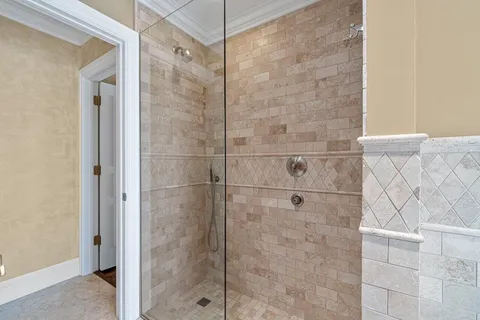 a bathroom with a shower