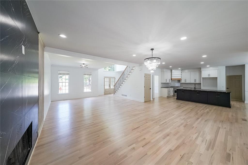 2130 Federal Road Roswell, GA 30075 - Photo 16 of 34 a view of a kitchen and a chandelier