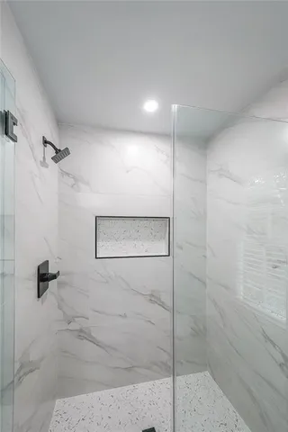 a bathroom with a shower
