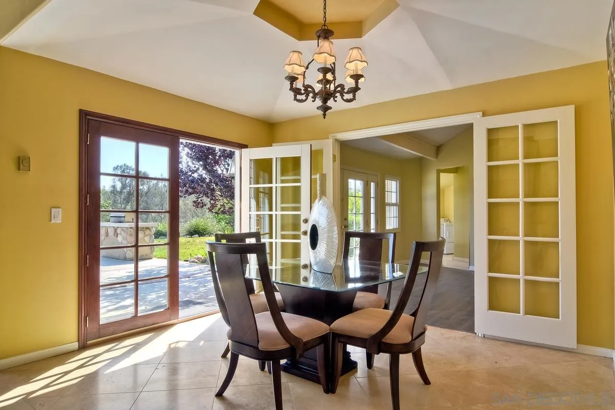 5460 La Crescenta Road Rancho Santa Fe, CA 92067 - Photo 12 of 27 a view of a dining room with furniture and a window