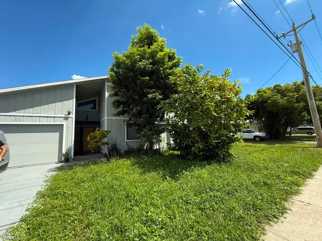 a view of a backyard