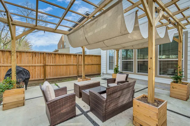 a view of outdoor space patio and outdoor seating