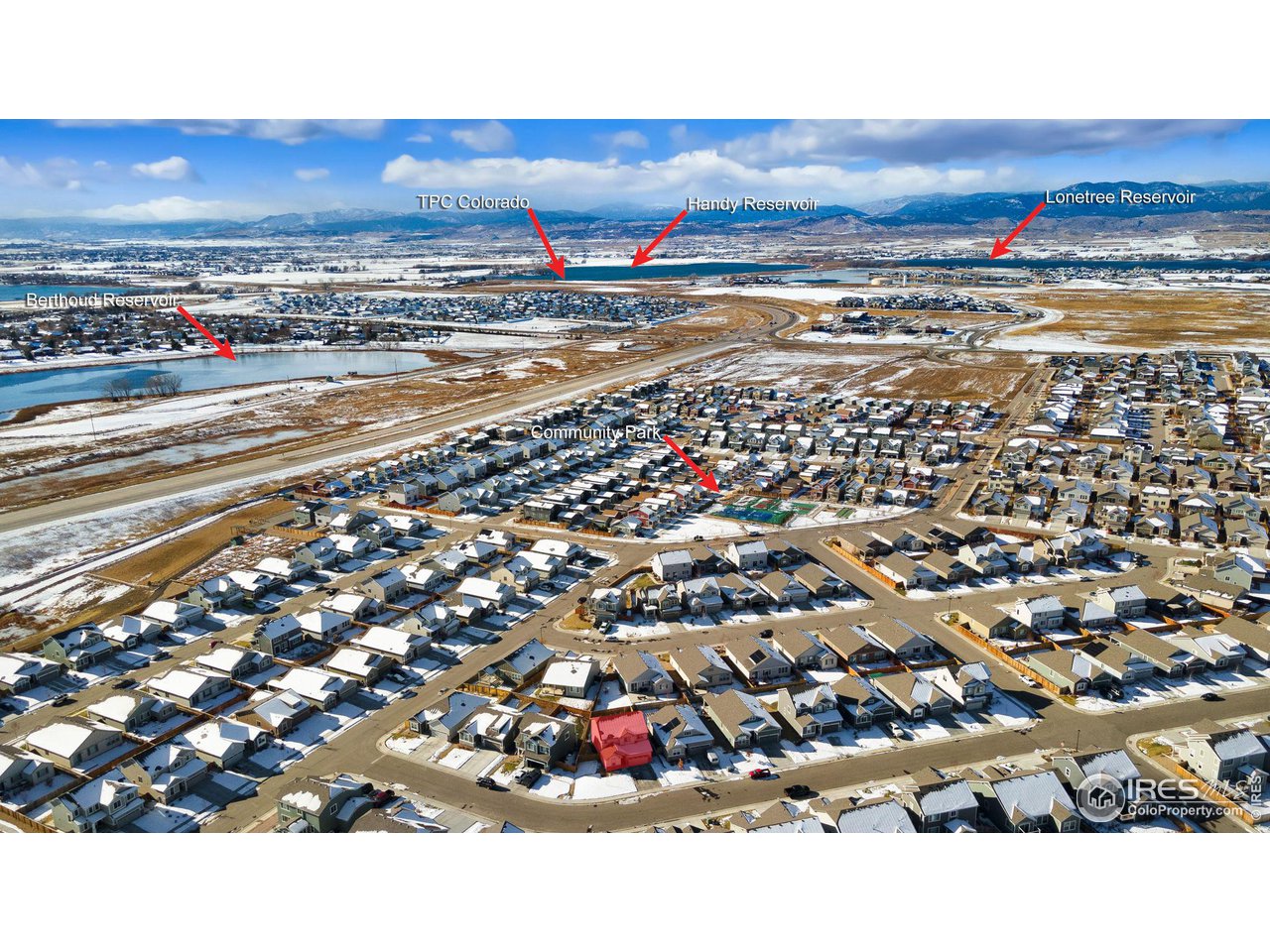 531 Ranchhand Drive Berthoud, CO 80513 - Photo 24 of 34 an aerial view of residential building and ocean