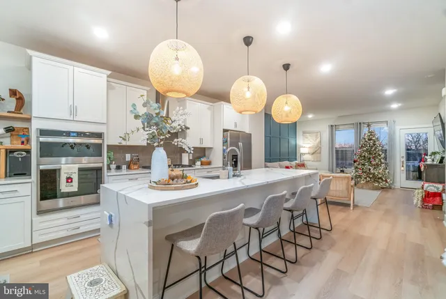 a view of a dining room and livingroom
