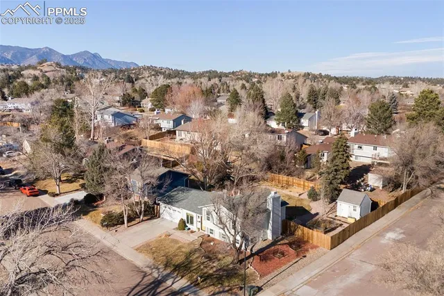 an aerial view of multiple house