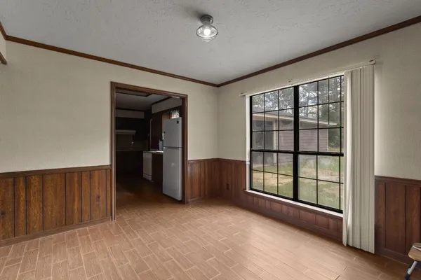 wooden floor and windows in a room