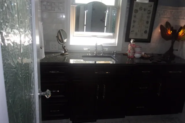 a bathroom with a shower