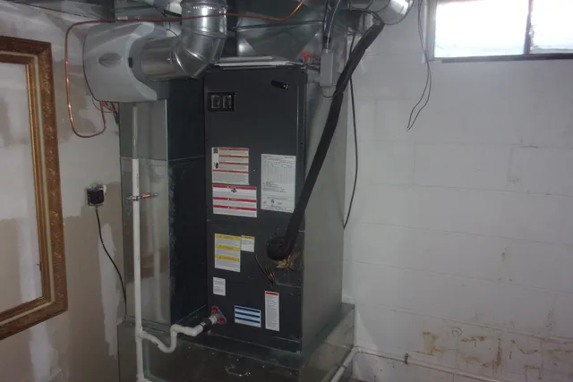 a close view of water heater room