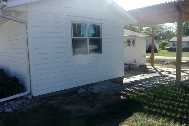 a backyard of a house