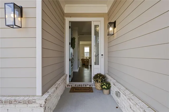 a view of potted plant in front of a door