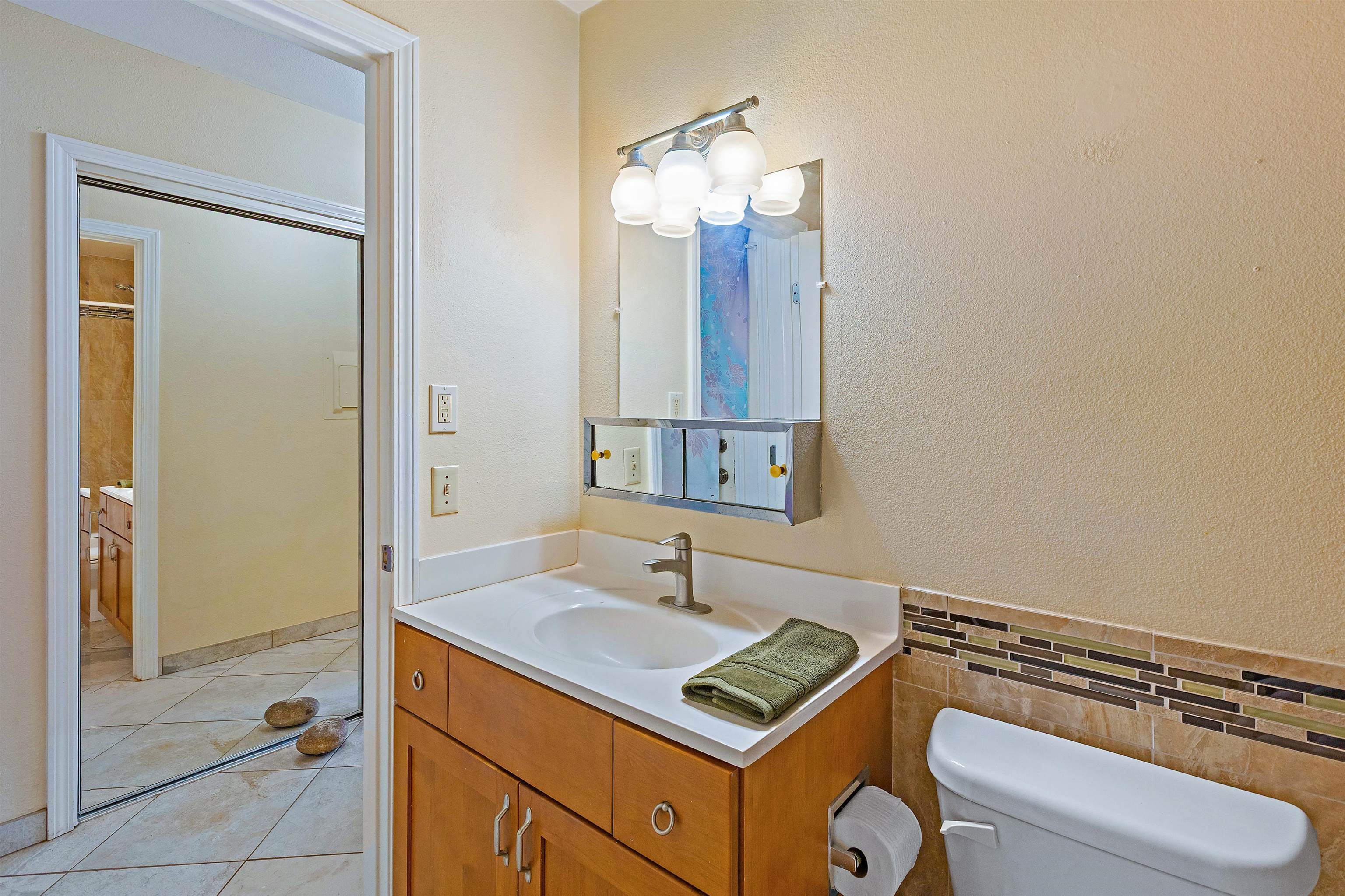 3740 Lower Honoapiilani Road, Unit D305 Lahaina, HI 96761 - Photo 25 of 32 a bathroom with a sink a toilet and shower
