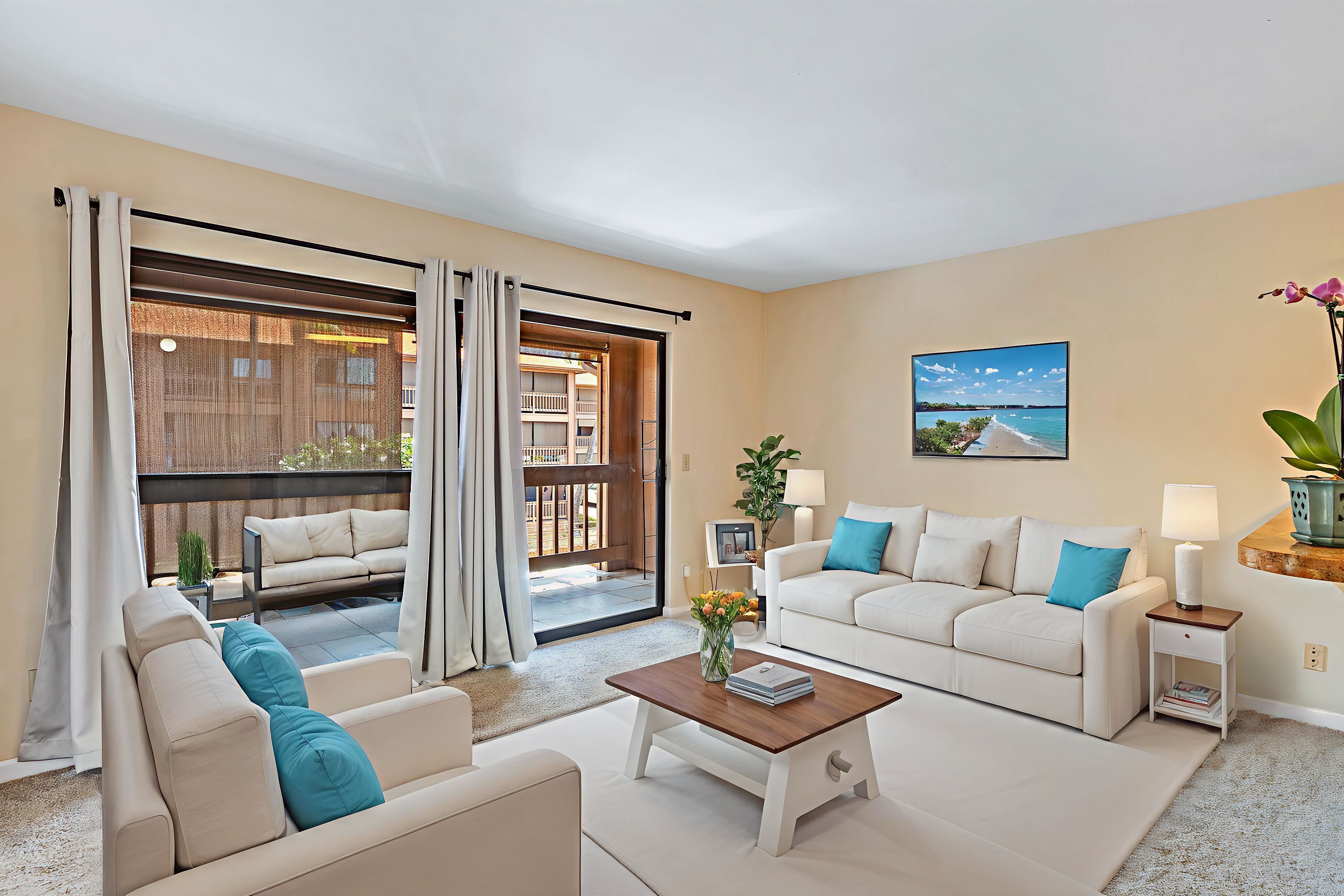 3740 Lower Honoapiilani Road, Unit D305 Lahaina, HI 96761 - Photo 27 of 32 a living room with furniture and a window