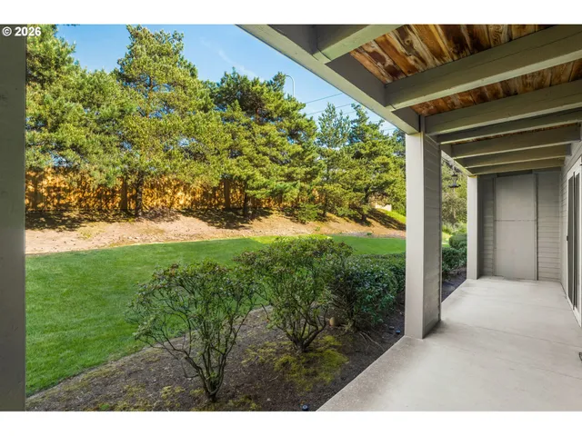 a view of a backyard