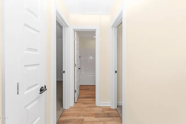 a view of a hallway with a elevator