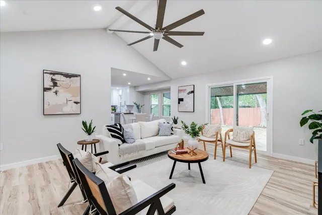 a living room with furniture