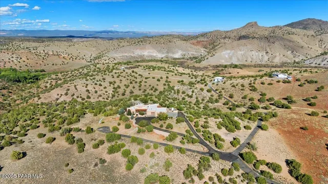 a view of a city with mountain