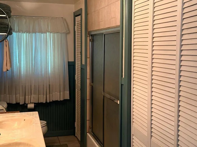 a view of a utility room with a window