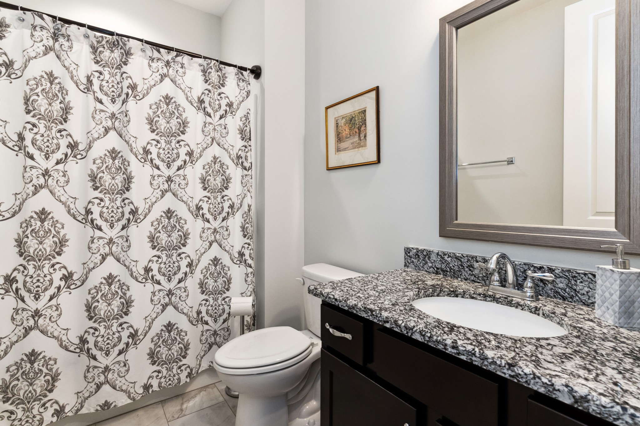 114 Vanner Road Mount Juliet, TN 37122 - Photo 20 of 39 a bathroom with a granite countertop sink and a mirror