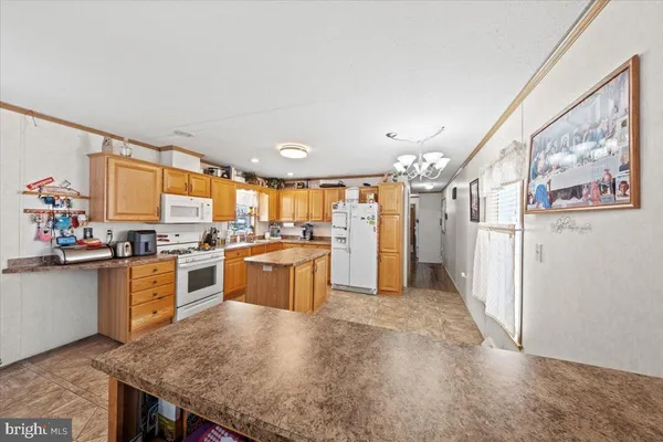 a large kitchen with a lot of counter space