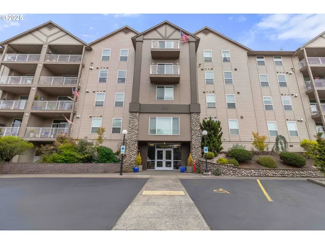 a front view of a building