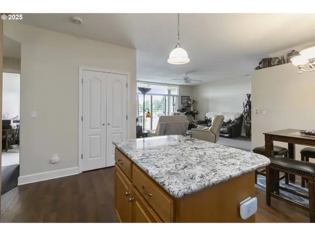 a view of kitchen island