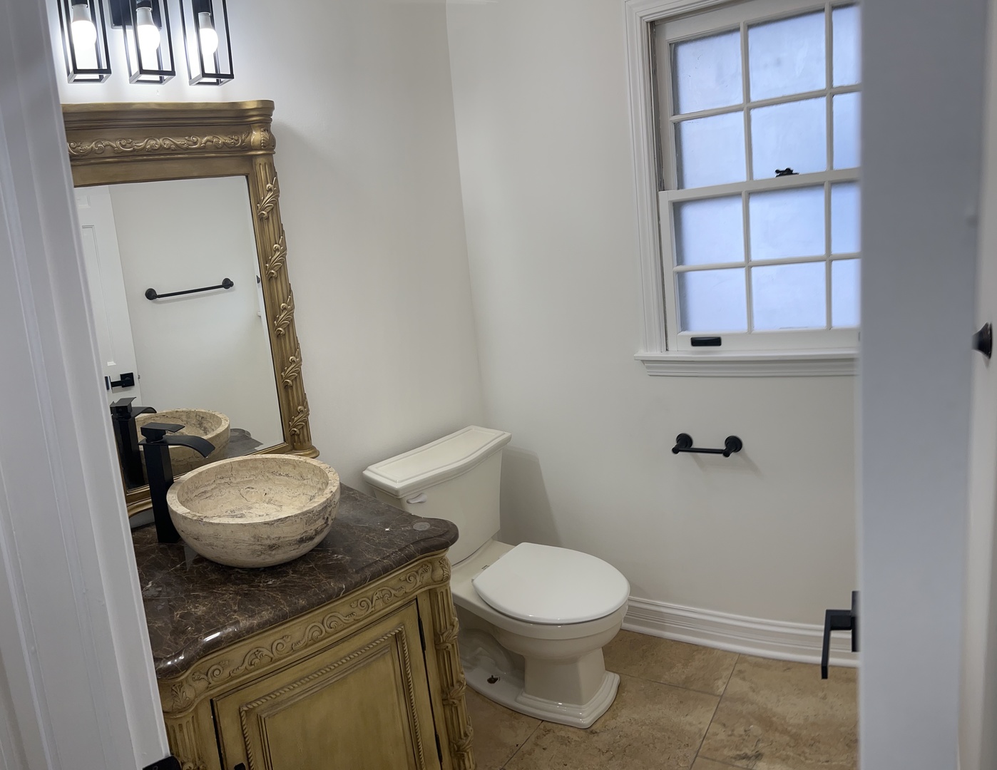 Undisclosed Address Naperville, IL 60563 - Photo 18 of 43 a bathroom with a granite countertop toilet sink and mirror
