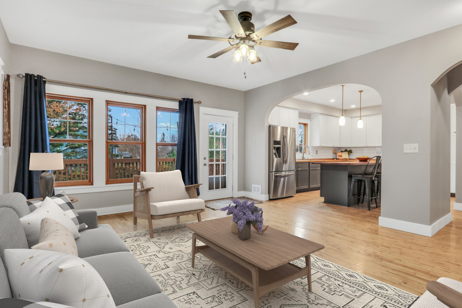 350 South Alleghany Road Grayslake, IL 60030 - Photo 13 of 54 a living room with furniture kitchen view and a large window