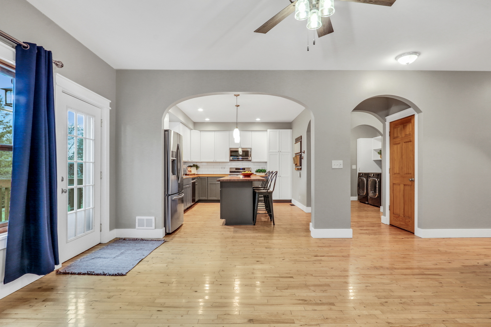 350 South Alleghany Road Grayslake, IL 60030 - Photo 17 of 54 a kitchen with stainless steel appliances kitchen island granite countertop a refrigerator and a sink