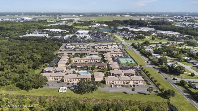 an aerial view of a city