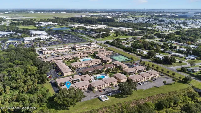 an aerial view of a city