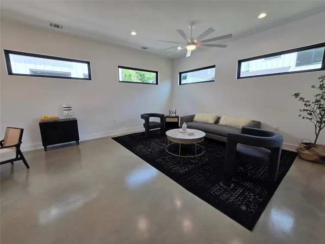 a table and chairs in a room