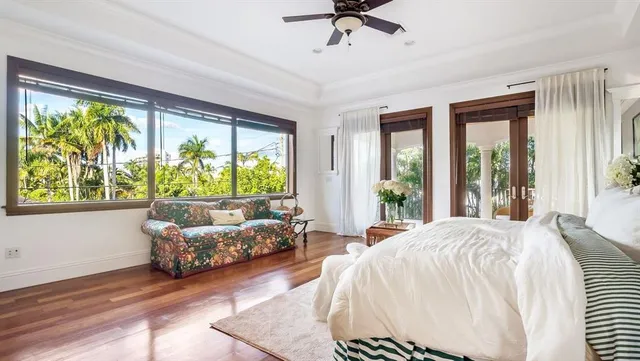 a balcony with furniture